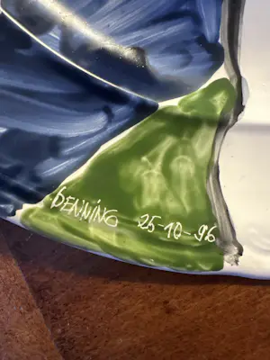 Ellen Meuwese - Porseleinen bord - 1996 - 35 cm doorsnede - eend kopen? Bied vanaf 50!