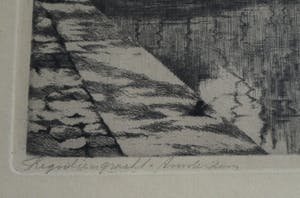 Maarten Langbroek - Ets, Reguliersgracht, Amsterdam – Gesigneerd en ingelijst – ca 1965 kopen? Bied vanaf 10!