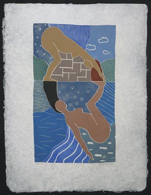 Geertje Briels - Houtdruk op geschept papier, Salto kopen? Bied vanaf 1!