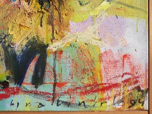 Tino Lintelo - Abstracte compositie, olieverf op doek (ingelijst, groot!) kopen? Bied vanaf 375!