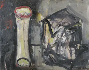 Anton Martineau - Olieverf op doek, Vaas en doos - Ingelijst kopen? Bied vanaf 1!