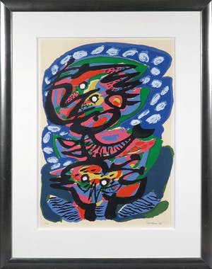 Anton Rooskens - Litho, Blauwe vogels - Ingelijst kopen? Bied vanaf 350!