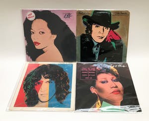 Andy Warhol - 4 LP's met zijn coverdesign (Aretha Franklin/Diana Ross/Paul Anka/Billy Squier) kopen? Bied vanaf 80!