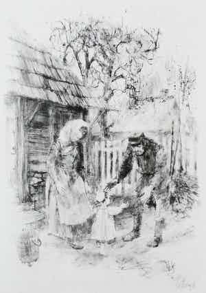 Piet Klaasse - Litho: "Voor Wiesje & Jan, met de beste wensen voor 1982 verkocht voor € 39!