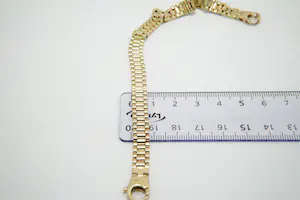 05 - Sierlijke 14 karaats geel-gouden Rolex-stijl armband - lengte 20cm kopen? Bied vanaf 650!