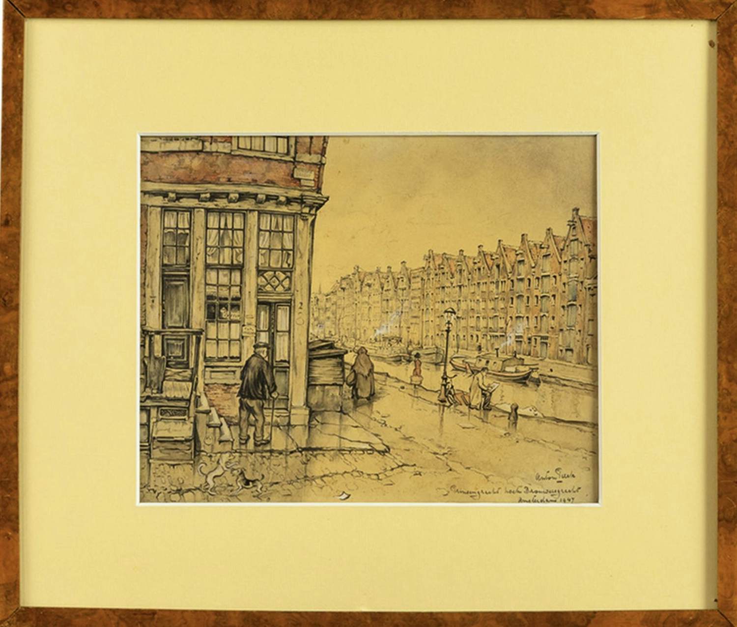 Anton Pieck - Stadsgezicht Amsterdam hoek Brouwersgracht Prinsengracht kopen? Bied vanaf 750!