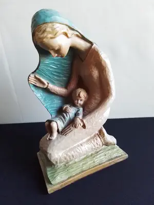 Niet of onleesbaar gesigneerd - Fraaie groep van 3 religeuze beelden kopen? Bied vanaf 1!