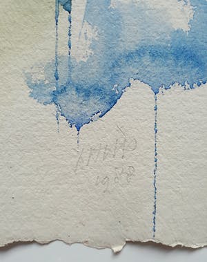 David van de Kop - Abstracte voorstelling, aquarel (netjes ingelijst, groot!) kopen? Bied vanaf 1!