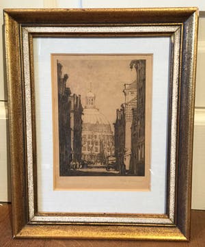 Niet of onleesbaar gesigneerd - C2782-10, ets Lutherse Kerk Amsterdam kopen? Bied vanaf 10!