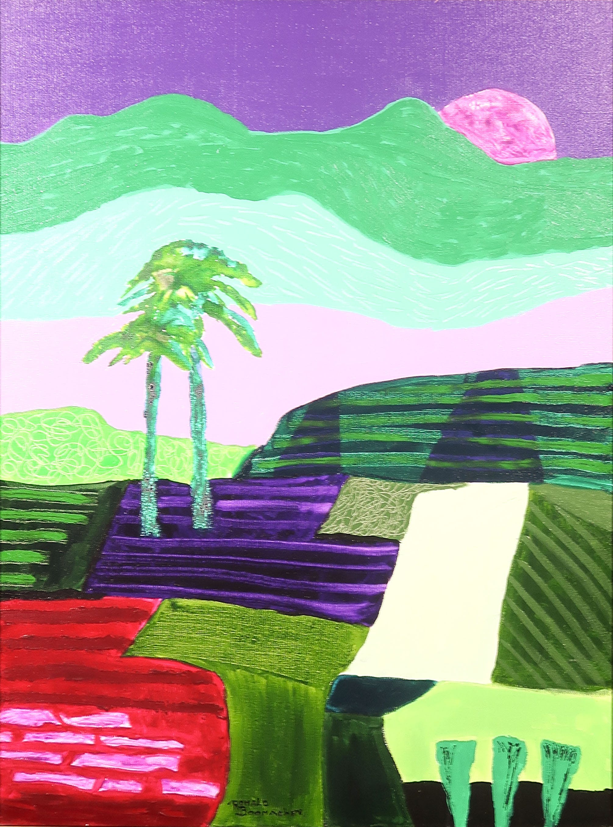 Ronald Boonacker - Acryl op doek, Bali 2 - Ingelijst verkocht voor € 200!