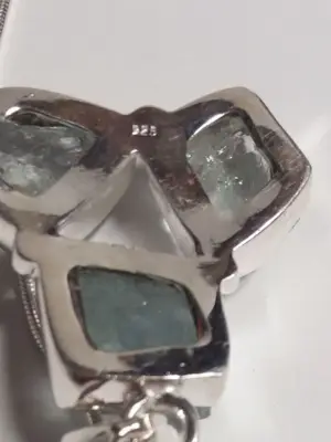 Set Zilveren sieraden  met Ruwe Aquamarijn . kopen? Bied vanaf 95!