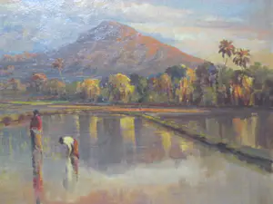 Frederik Anton Kievits - Java Berggezicht met Sawah's kopen? Bied vanaf 400!