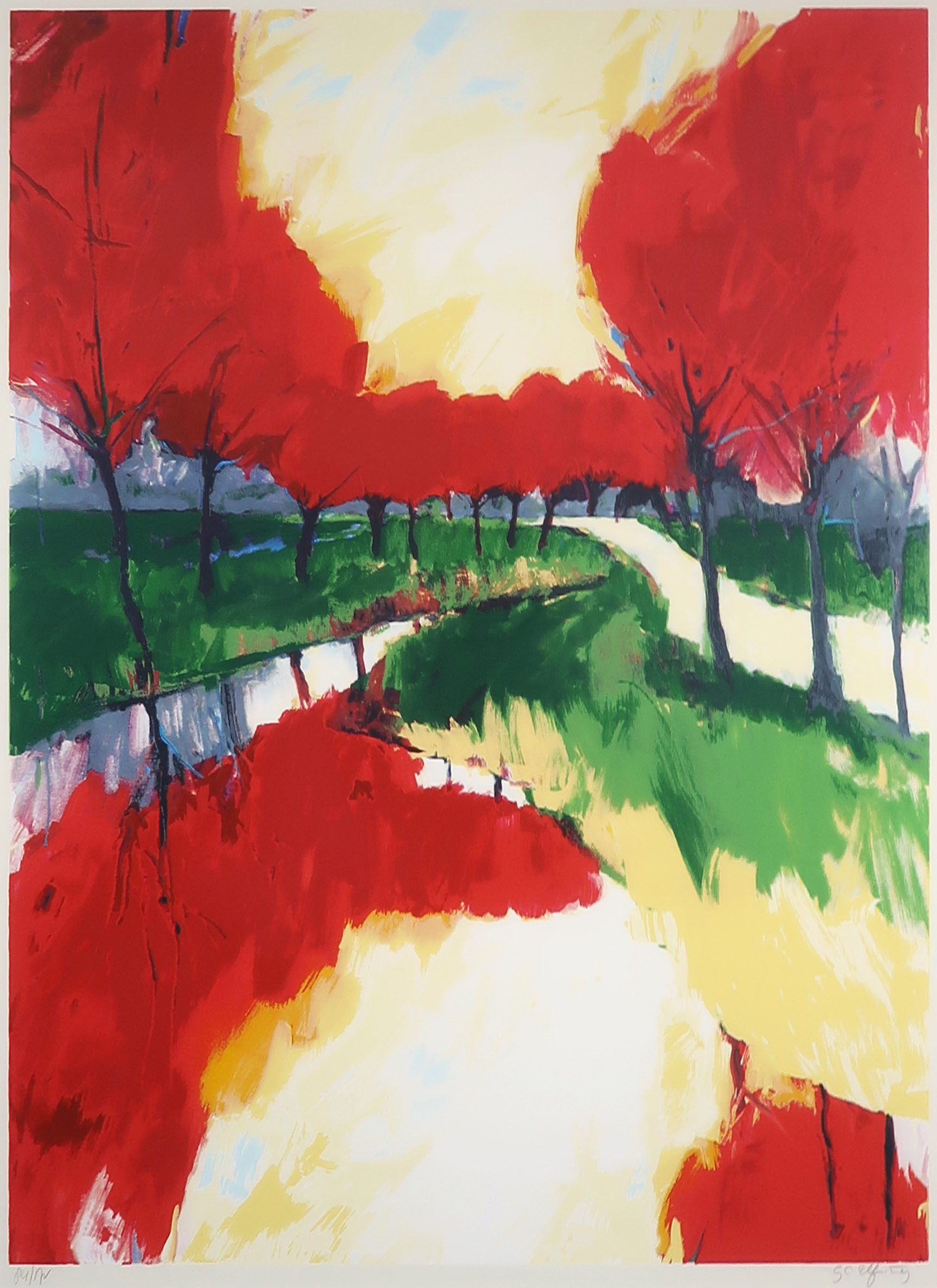 Gerda Elfring - Zeefdruk, Landschap - Ingelijst (Groot) kopen? Bied vanaf 35!