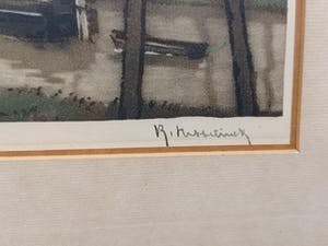 Roger Hebbelinck - Vrachtscheepje in kanaal. kopen? Bied vanaf 49!