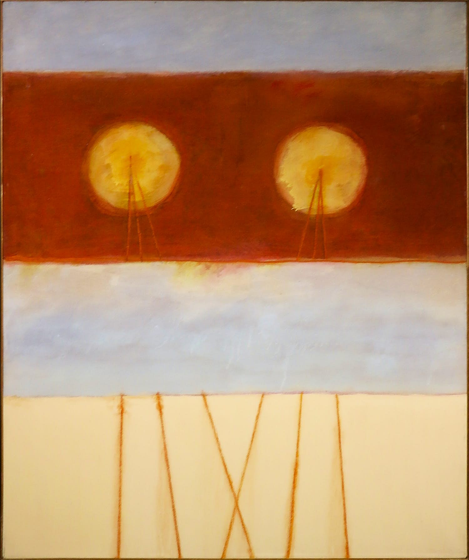 Bhaskar Hande - Olieverf op doek, Invisible source 2 - Ingelijst verkocht voor € 1!