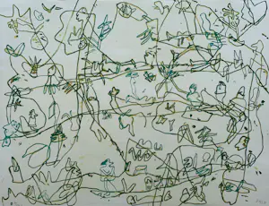 Jan Voss - handgesigneerde kleurenlitho | 'Sans titre' | 1978 (Prent 190 Serie 12B) kaufen? Bieten Sie von 65!