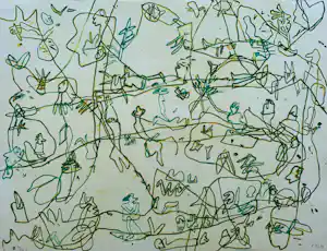 Jan Voss - handgesigneerde kleurenlitho | 'Sans titre' | 1978 (Prent 190 Serie 12B) kaufen? Bieten Sie von 65!