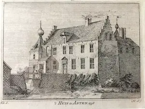 Hendrik Spilman - t Huis te Asten - Gravure 1738, Zeer fraai ingelijst kopen? Bied vanaf 40!