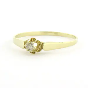 14k bicolour gouden ring met single cut geslepen diamant tot. 0.01ct kopen? Bied vanaf 110!