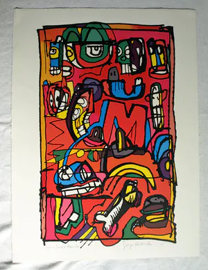 George Heidweiller - Zeefdruk op geschept papier , Twisted Reminder – 1996 - 'Pop-Art' kopen? Bied vanaf 40!