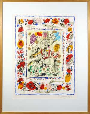 Kees Salentijn - Zeefdruk, Zonder titel - Ingelijst verkocht voor € 60!