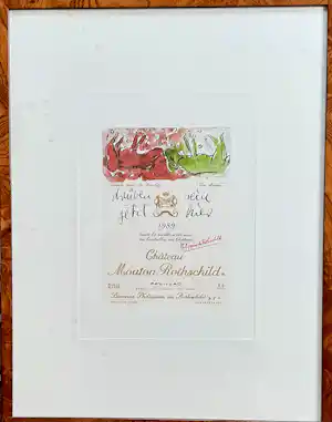 Georg Baselitz - Die Mauer, litho ontwerp voor Chateau Mouton Rothschild 1989 vendu pour 25€ !