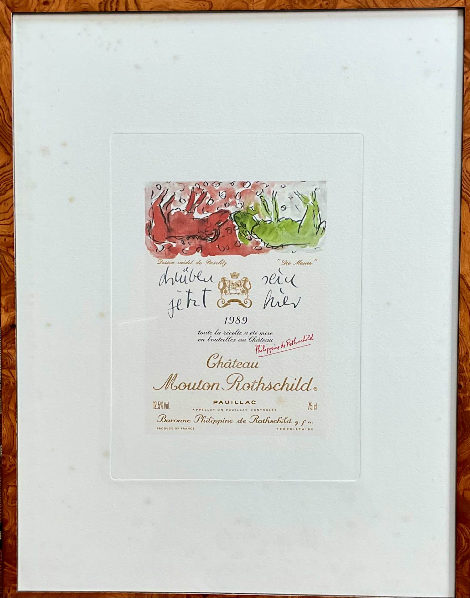 Georg Baselitz - Die Mauer, litho ontwerp voor Chateau Mouton Rothschild 1989 kaufen? Bieten Sie von 35!