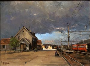 Frits Goosen - Wachten op de trein kopen? Bied vanaf 300!