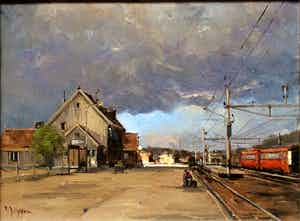 Frits Goosen - Wachten op de trein verkocht voor € 300!