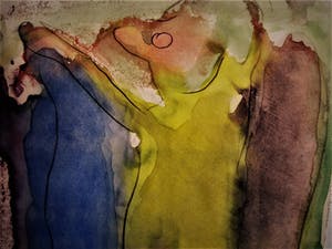 Gerard Schaperkotter - 1994 - Lyrisch Abstract Aquarel "zonder titel" - potlood-gesigneerd kopen? Bied vanaf 1!
