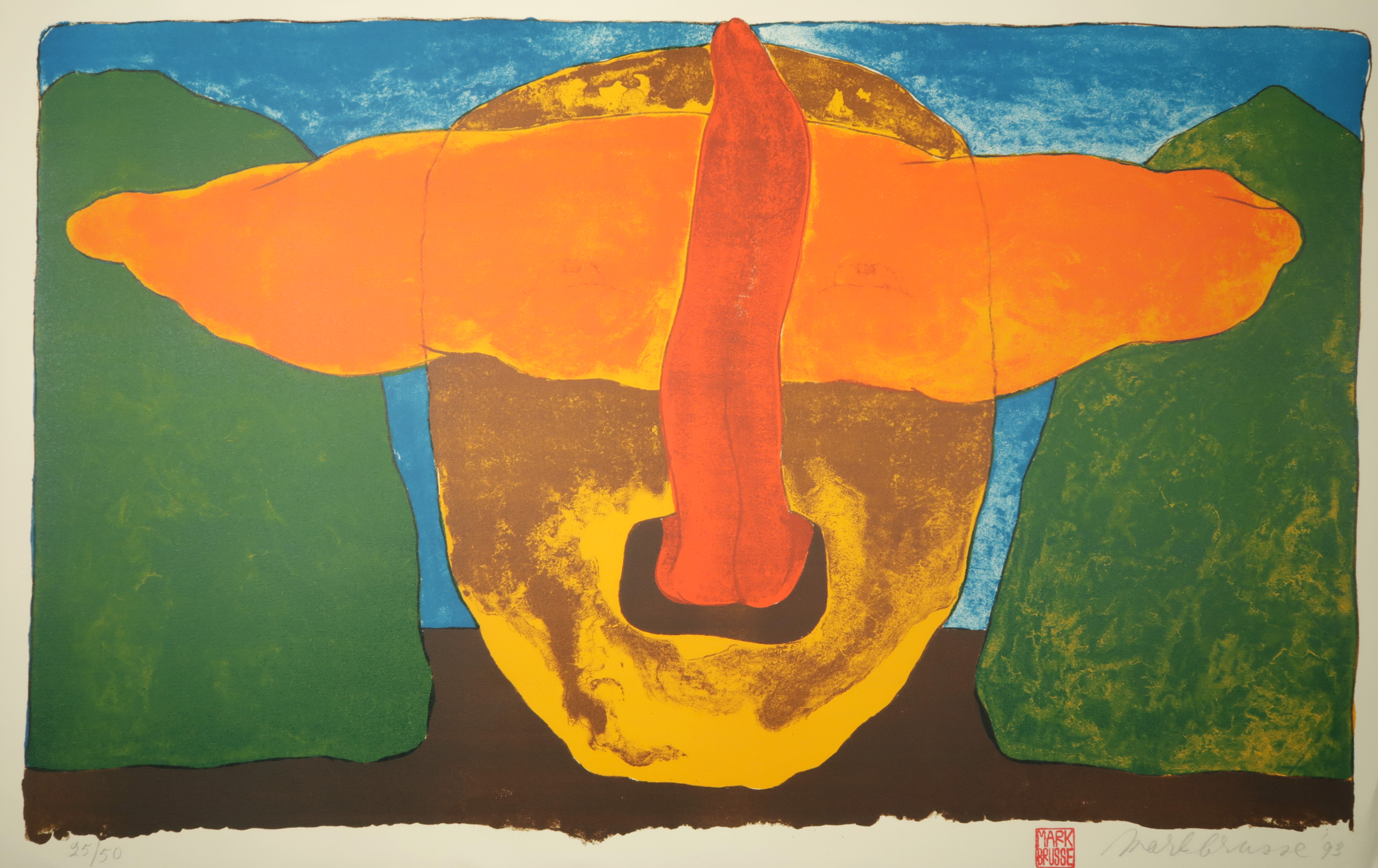 Mark Brusse - Litho, Zonder titel verkocht voor € 35!