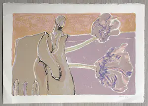 Vincent Rijnbende - abstracte zeefdruk zonder titel kopen? Bied vanaf 30!