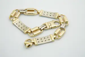 23 - Robuuste 18 krt goud en ca. 3.60 ct diamanten seventies retro armband kopen? Bied vanaf 2100!