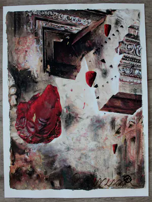 Gerti Bierenbroodspot - Zeefdruk: Fallen Head (Baalbek) kopen? Bied vanaf 125!