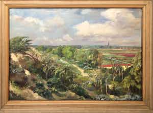 Adam Potgieter - Olieverf, gezicht op Bloemendaal verkocht voor € 400!