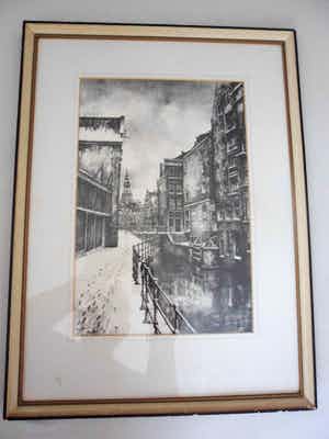 Bob Brobbel - Stadsgezicht van Amsterdam - Litho verkocht voor € 10!
