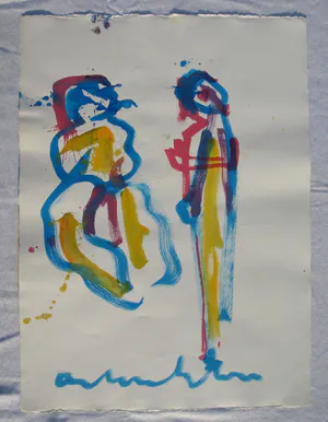 Anton Heyboer - Acrylverf , Man en Vrouw – ca. 1985 kopen? Bied vanaf 130!