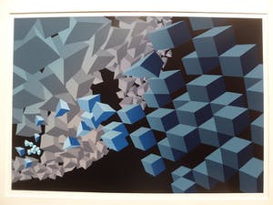 Hans Klaui - Mooi geometrische zeefdruk van Hans Klaui, 1987-7 kopen? Bied vanaf 40!