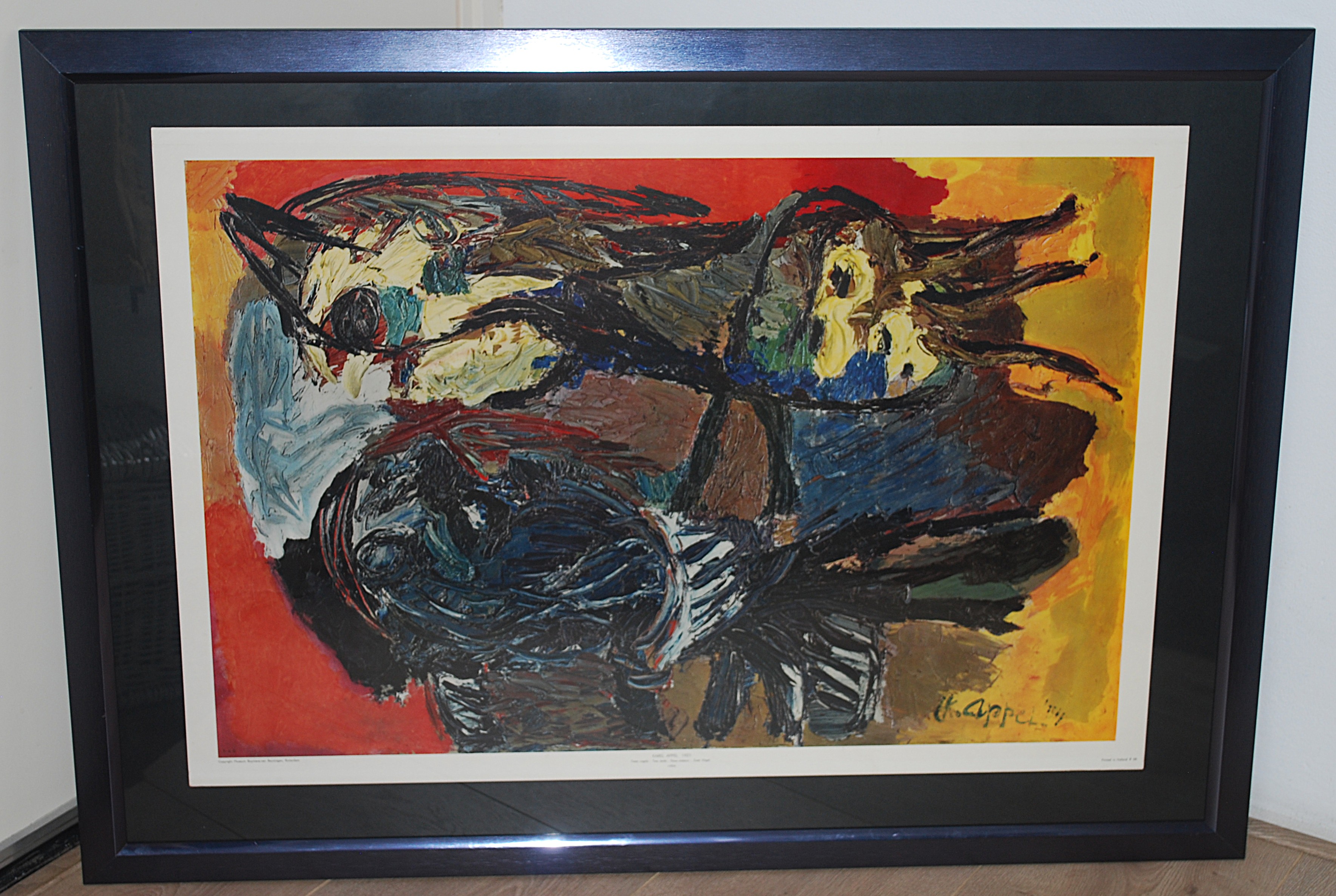Buy Karel Appel - 2 vogels (1954) - grote vintage uitgave Boymans -fraaie lijst? Bid from 250!