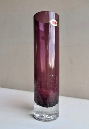 Ingrid Glas - Design Vaas - Purple kristal met craqilé - Ontwerper Carl Nelson, Zweden kopen? Bied vanaf 1!