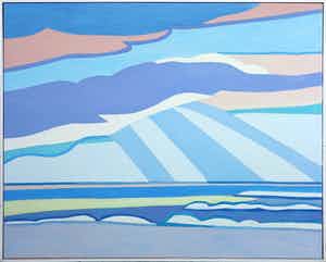 Paul Overhaus - Olieverf op doek, Wolken ll - Ingelijst verkocht voor € 150!