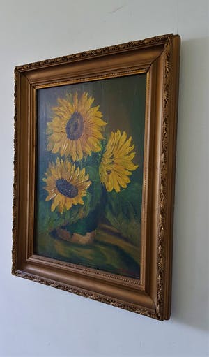 Niet of onleesbaar gesigneerd - Gemberpot met zonnebloemen kopen? Bied vanaf 1!