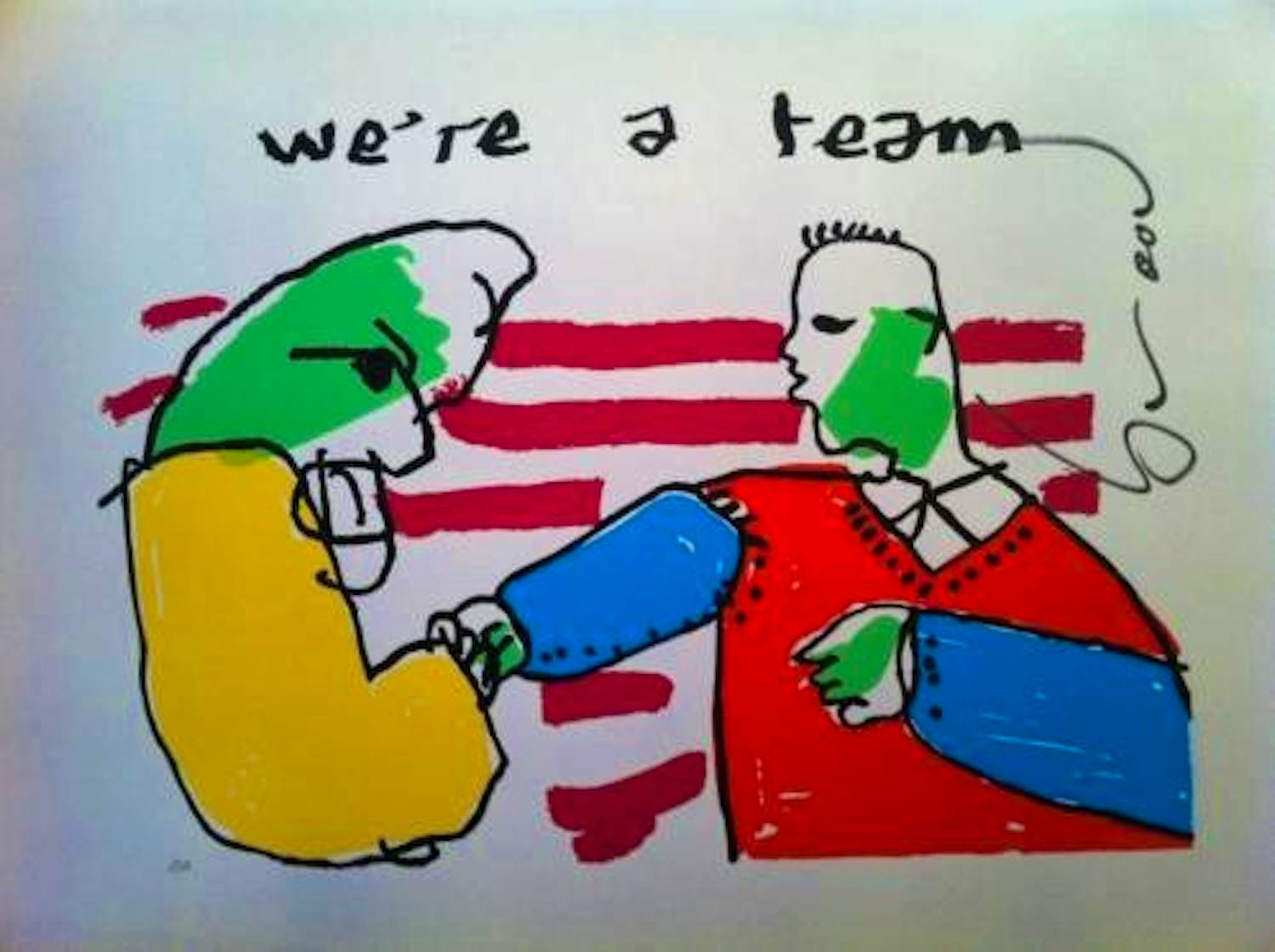 Herman Brood - Kleurenzeefdruk WE'RE A TEAM Handgesigneerd kopen? Bied vanaf 299!