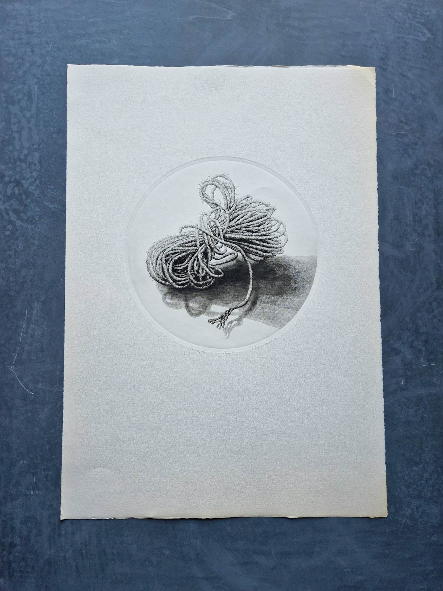 Gerard van Rooy - Grote "druk van de etser" Ets - kluwe touw - beperkte oplage (150) kopen? Bied vanaf 35!