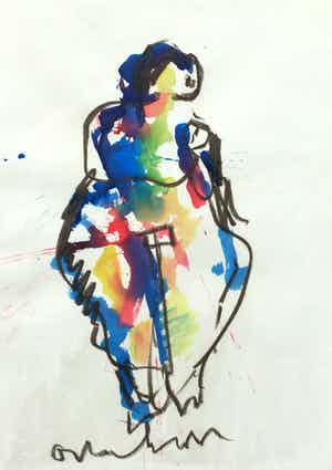 Anton Heyboer - C5164-4, Anton Heyboer, Vrouwfiguur verkocht voor € 350!