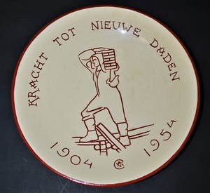 Dries Vermeulen - keramisch bord voor "De Centrale" 1954 kopen? Bied vanaf 1!
