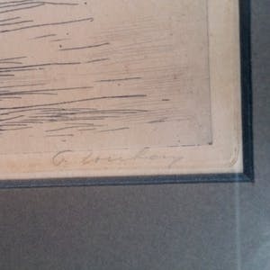 Niet of onleesbaar gesigneerd - Westerkerk Amsterdam vanaf Prinsengracht - ets kopen? Bied vanaf 1!
