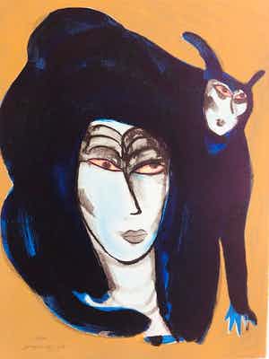 Corneille - sans titre (vrouw met kat) verkocht voor € 325!