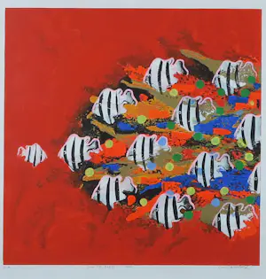 Gino Sauerbier - Zeefdruk, Join the party - Ingelijst kopen? Bied vanaf 50!