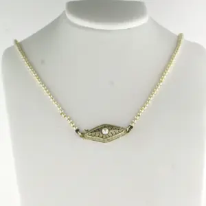 14k bicolour gouden slot aan een parel collier - kopen? Bied vanaf 150!